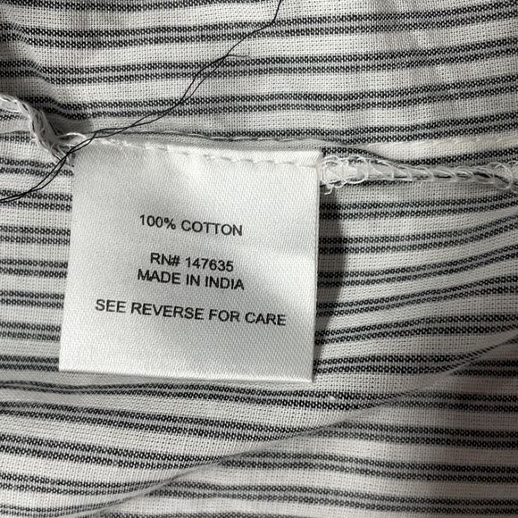 Boho Blouse Womens Medium Blue Striped Embroidery Open Front Top Farmhouse NWT - Picture 11 of 15